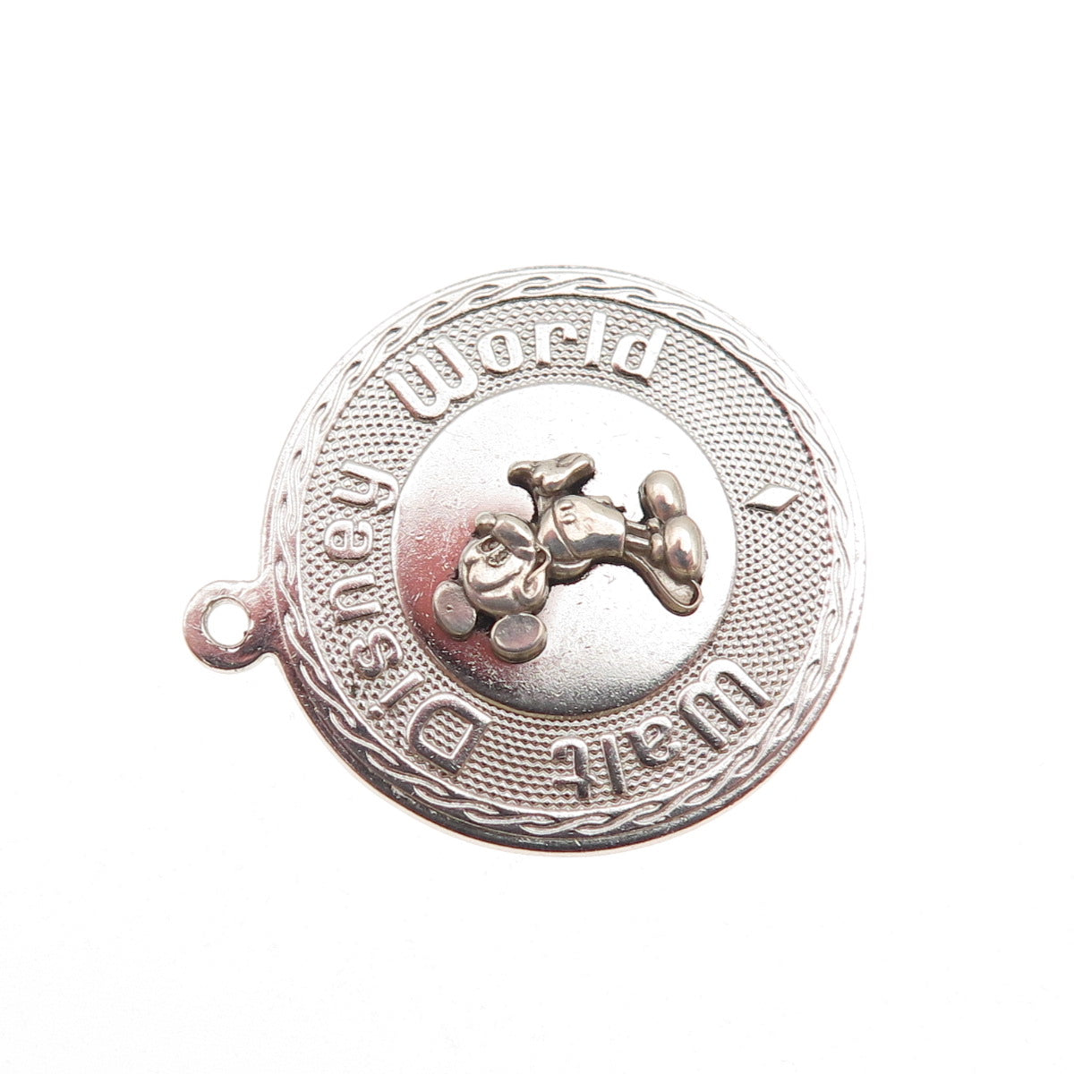 Walt Disney 925 Sterling Silver Vintage Disney World Mickey Mouse Charm Pendant