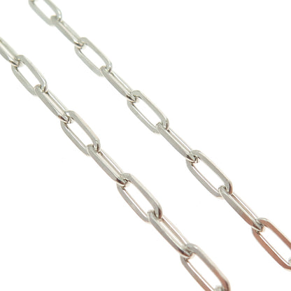 925 Sterling Silver Italy Paperclip Chain Necklace 22"