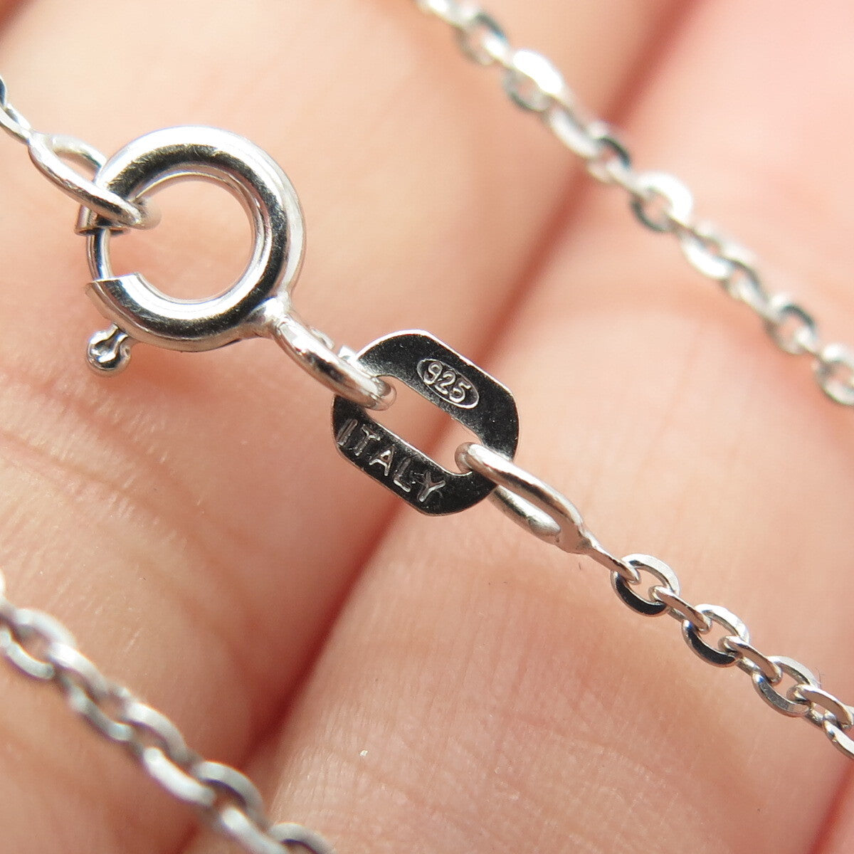 925 Sterling Silver Italy Round-Cut C Z Cross Cable Chain Necklace 16"