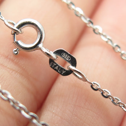 925 Sterling Silver Italy Round-Cut C Z Cross Cable Chain Necklace 16"