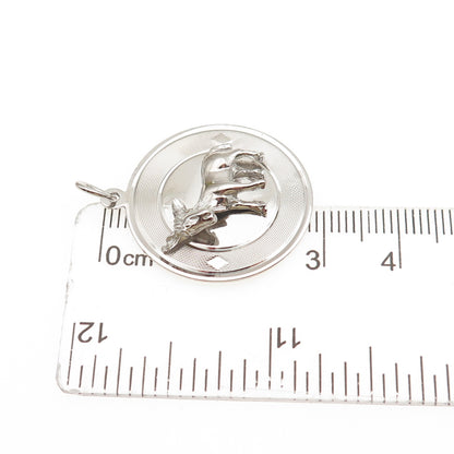 925 Sterling Silver Vintage Donkey Charm Pendant