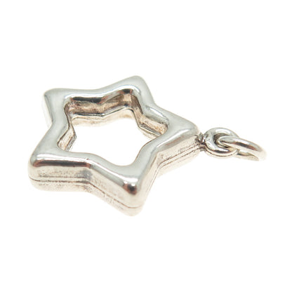 925 Sterling Silver Vintage Open Star Minimalist Charm Pendant