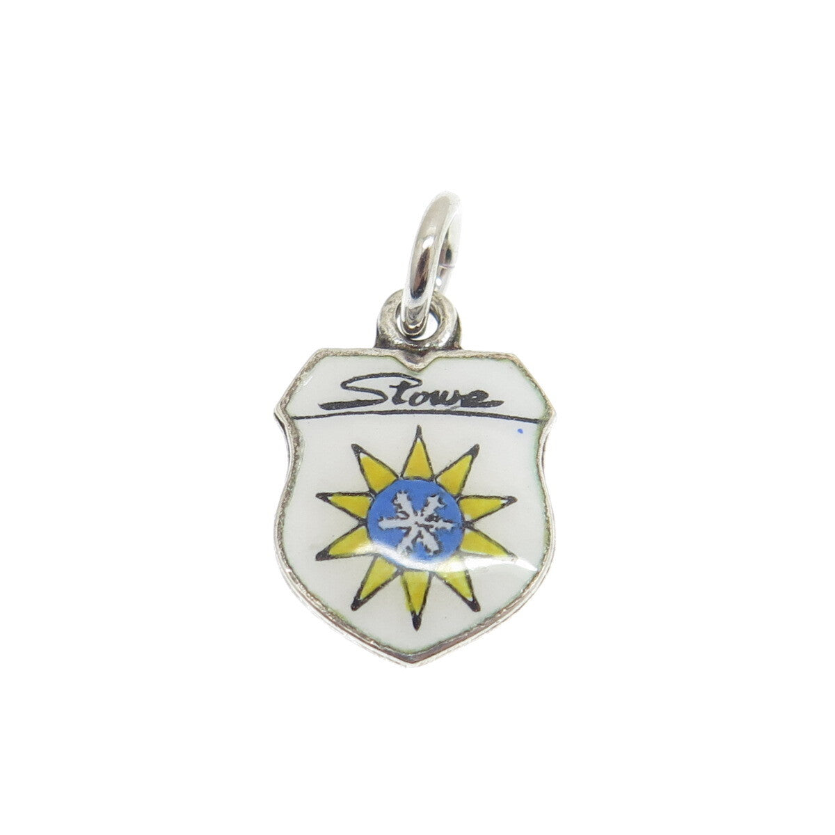 925 Sterling Silver Vintage Germany Enamel "Stowe" Coat of Arms Charm Pendant