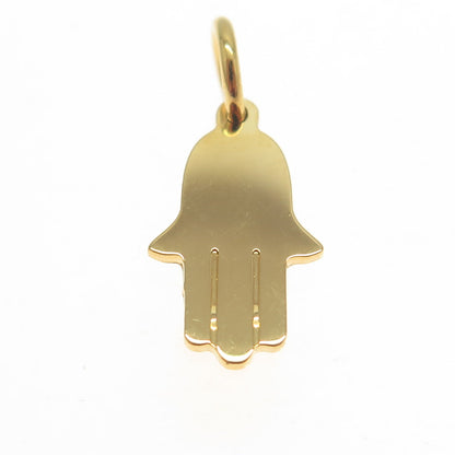 925 Sterling Silver Gold Plated Hamsa Minimalist Charm Pendant