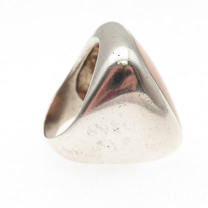 M.R.F. Resources 925 Sterling Silver Vintage Real MOP Modernist Ring Size 7