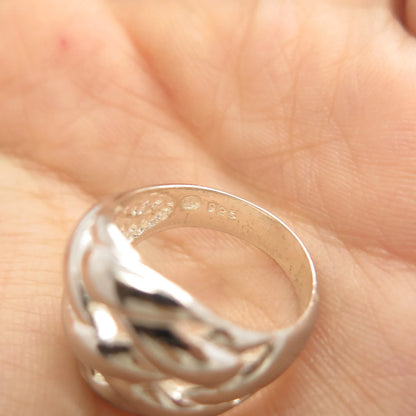 925 Sterling Silver Vintage Wicker Ring Size 6 3/4