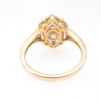 Chuck Clemency 925 Sterling Silver Gold Plated Real Tanzanite Ring Size 8.25