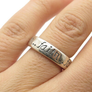 MWS Mark Wasserman Samara 925 Sterling Silver Vintage Faith Band Ring Size 6
