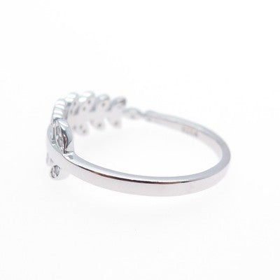 925 Sterling Silver Round-Cut C Z Laurel Leaf Ring Size 8.75