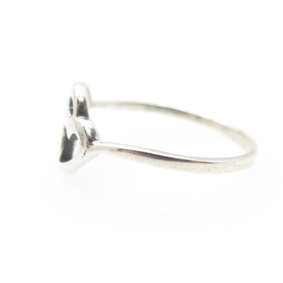 925 Sterling Silver Vintage Couple of Hearts Ring Size 7.25