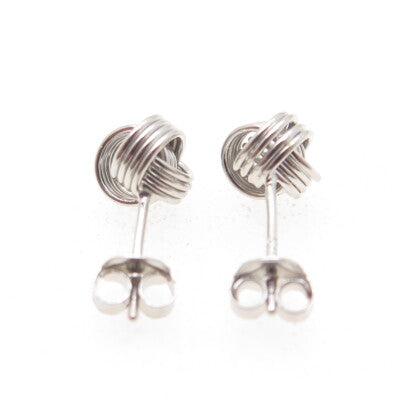 925 Sterling Silver Twisted Knot Stud Earrings