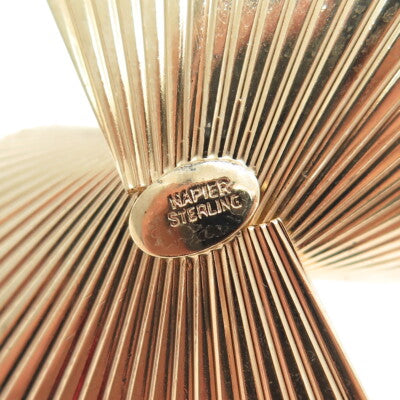 NAPIER 925 Sterling Silver Gold Plated Vintage Modernist Pin Brooch