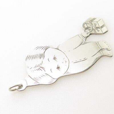 LUNT 925 Sterling Silver Vintage Boy w/ Gift Box 3D Pendant