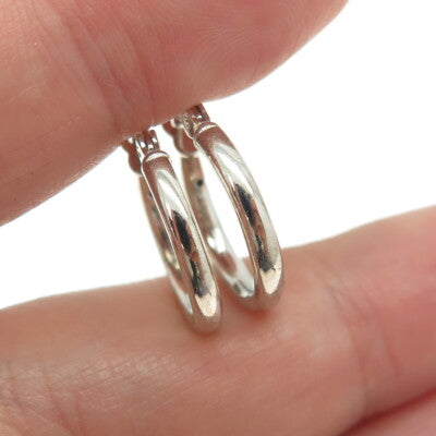 925 Sterling Silver Tube Hoop Earrings