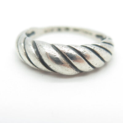 KABANA 925 Sterling Silver Vintage Twisted Ring Size 6
