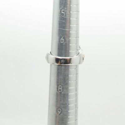 925 Sterling Silver 2-Tone Blue Glass & C Z Statement Ring Size 7