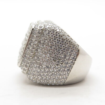 925 Sterling Silver Pave Multi-C Z Domed Ring Size 8.25