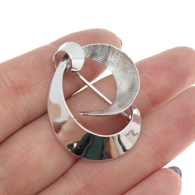 DuBarry 925 Sterling Silver Antique Art Deco Twisted Pin Brooch