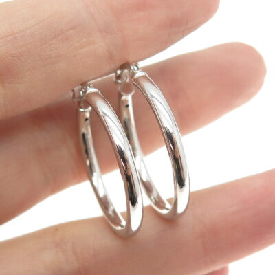 925 Sterling Silver Tube Hoop Earrings