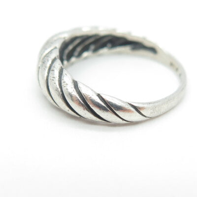 KABANA 925 Sterling Silver Vintage Twisted Ring Size 6