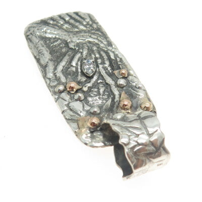 14K Rose Gold & Sterling Silver Vintage Marquise-Cut C Z Tree Monster Pendant