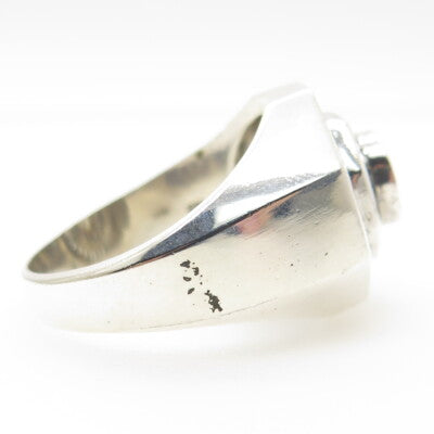 925 Sterling Silver Round & Tapered Baguette C Z Statement Ring Size 14.5