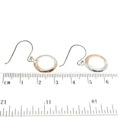 925 Sterling Silver 2-Tone Circle of Life Dangling Earrings