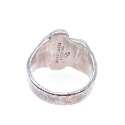 925 Sterling Silver Antique WWII DG Enamel US Army Corp Oxidized Ring Size 9.25
