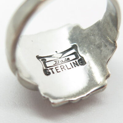 BALE Boston 925 Sterling Silver Vintage Enamel Veritas PEB School Ring Size 4