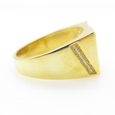925 Sterling Silver Gold Plated Pave C Z Ring Size 11.25