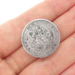 868 Silver Antique 1850s Russian Empire 25 Kopecks Coin Button