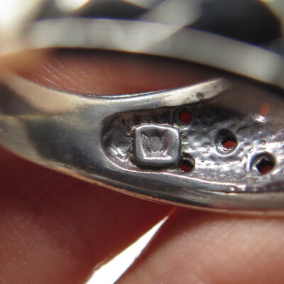 LOTUS 999 Fine Silver Vintage Woven Modernist Ring Size 8