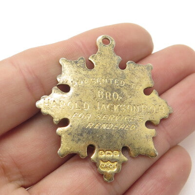CASHMORE & CO Sterling Gold Plated Antique 1918 England Services Rendered Medal
