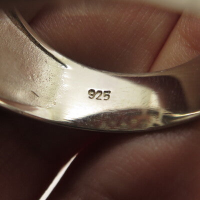 925 Sterling Silver Pave C Z Domed Ring Size 12.5