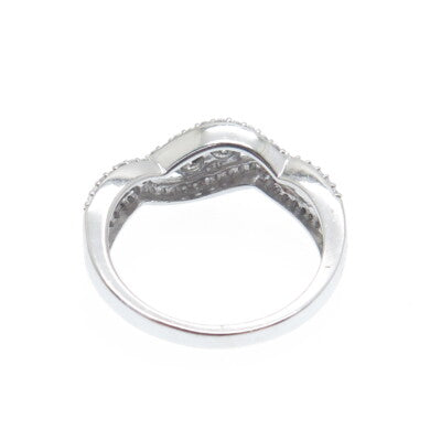 925 Sterling Silver Round-Cut C Z Infinity Twisted Promise Ring Size 7