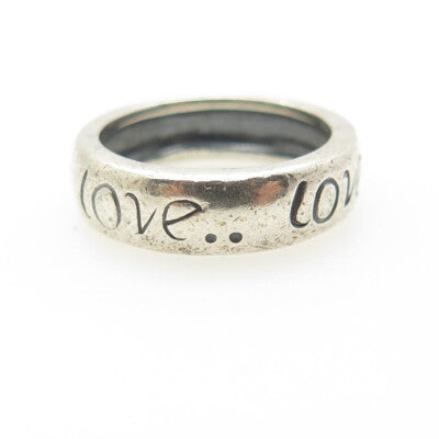 MARK WASSERMAN SAMARA 925 Sterling Silver Vintage "Love" Band Ring Size 6