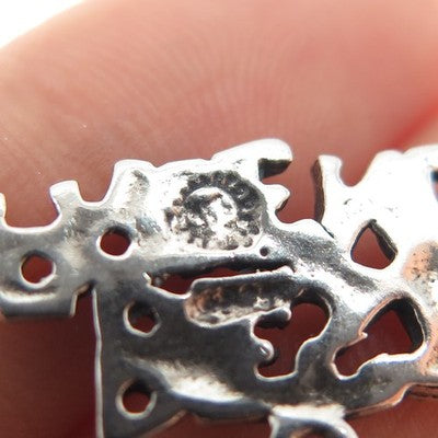 SUNDANCER 925 Sterling Silver Vintage Best Friends Oxidized Charm Pendant