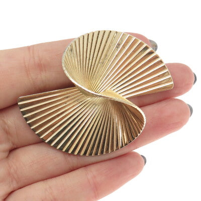 NAPIER 925 Sterling Silver Gold Plated Vintage Modernist Pin Brooch