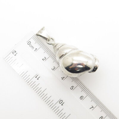 925 Sterling Silver Vintage Mexico Seashell 3D Pendant
