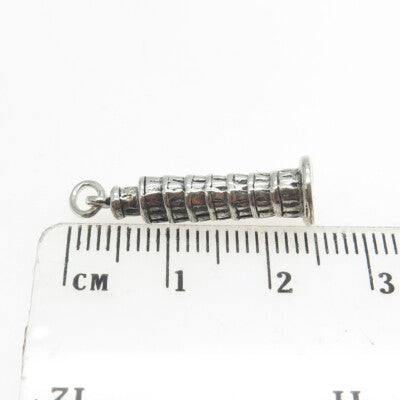 925 Sterling Silver Vintage Pisa Tower 3D Pendant