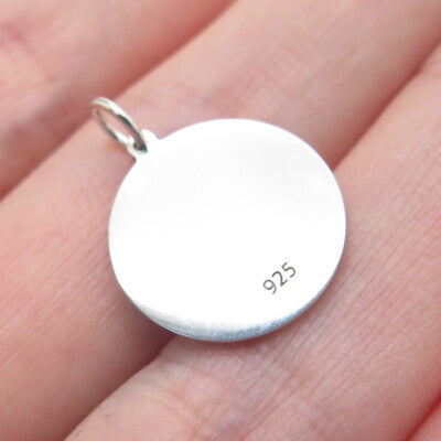 925 Sterling Silver Blue Enamel Libra Zodiac Sign Minimalist Charm Pendant