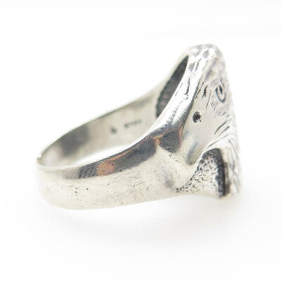 LITTLE SILVER FOX 925 Sterling Silver Vintage Eagle Adjustable Ring Size 9.25