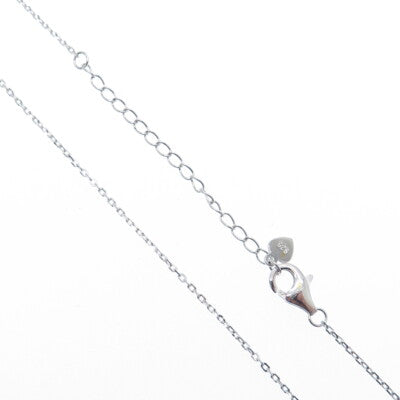 DSMK 925 Sterling Silver White & Canary C Z Teardrop Cable Chain Necklace 16-18"