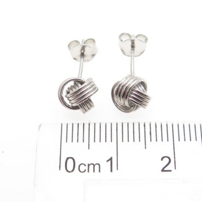 925 Sterling Silver Twisted Knot Stud Earrings