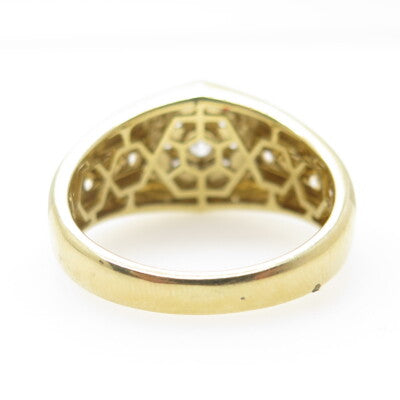 925 Sterling Silver Gold Plated Round-Cut Shaped C Z Ring Size 10.5