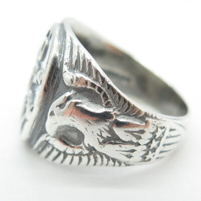 925 Sterling Silver Antique WWII US Army Recruiting Command Ring Size 7.25