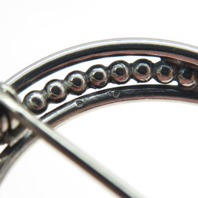 925 Sterling Silver Vintage Interlocked Multi-Circle Pin Brooch
