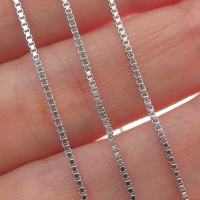 925 Sterling Silver Italy Box Chain Necklace 20"