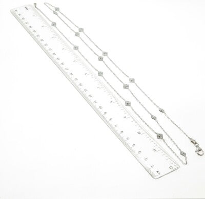 925 Sterling Silver Rhombus By The Yard Long Chain Necklace 36"