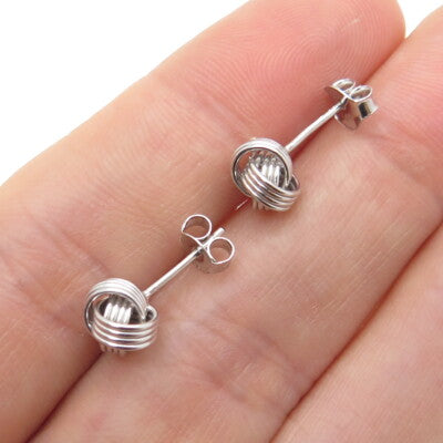 925 Sterling Silver Twisted Knot Stud Earrings